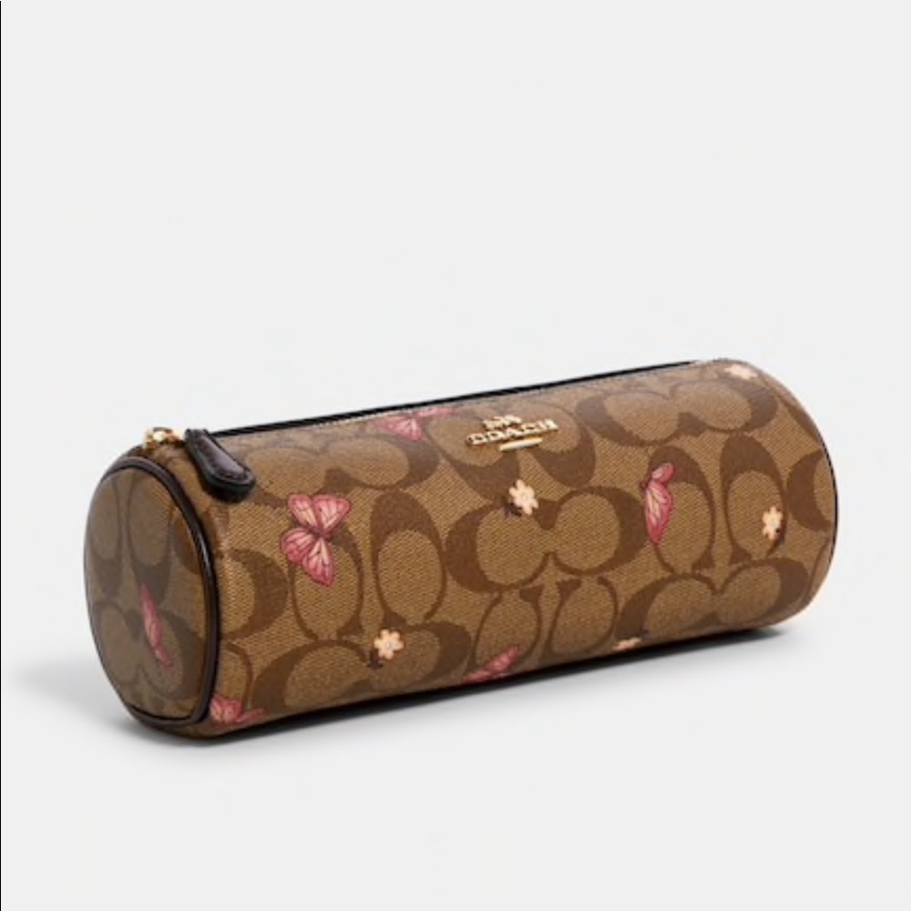 🦋COACH Butterfly Makeup Brush Holder In Signature Canvas